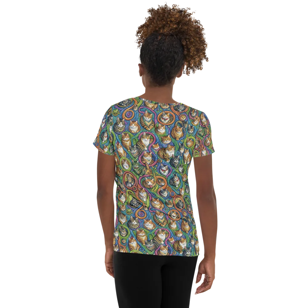 Cathedral of Cats on Women's Athletic T-Shirt — Back