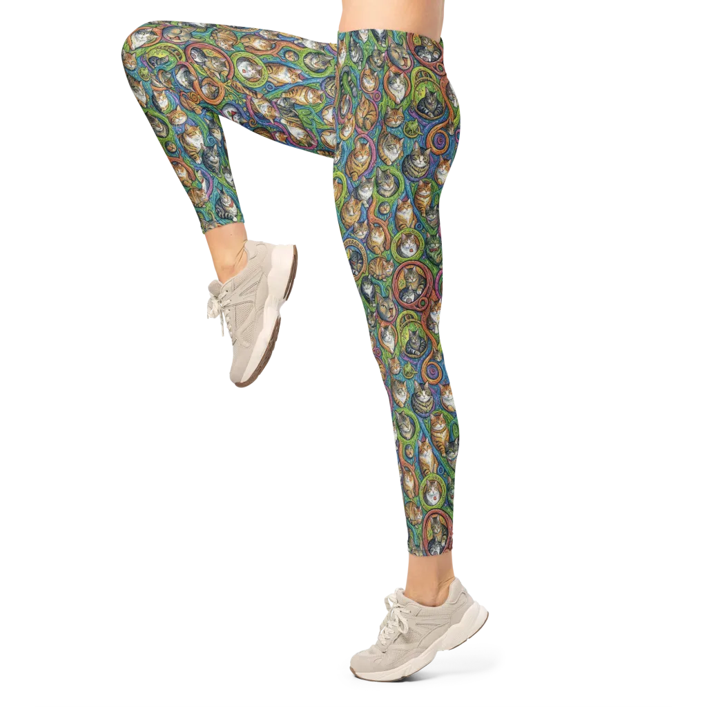 Cathedral of Cats on Leggings — Left