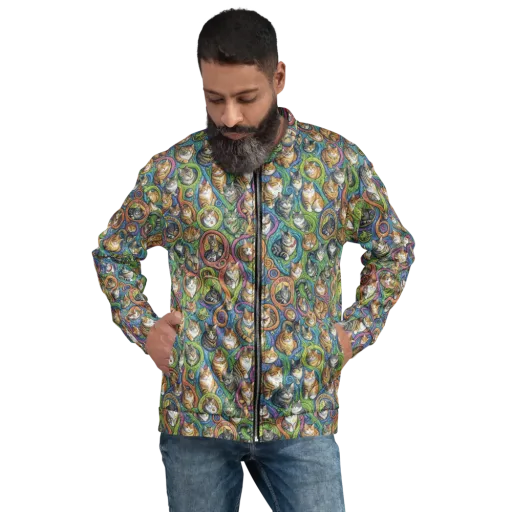 Cathedral of Cats on a Bomber Jacket