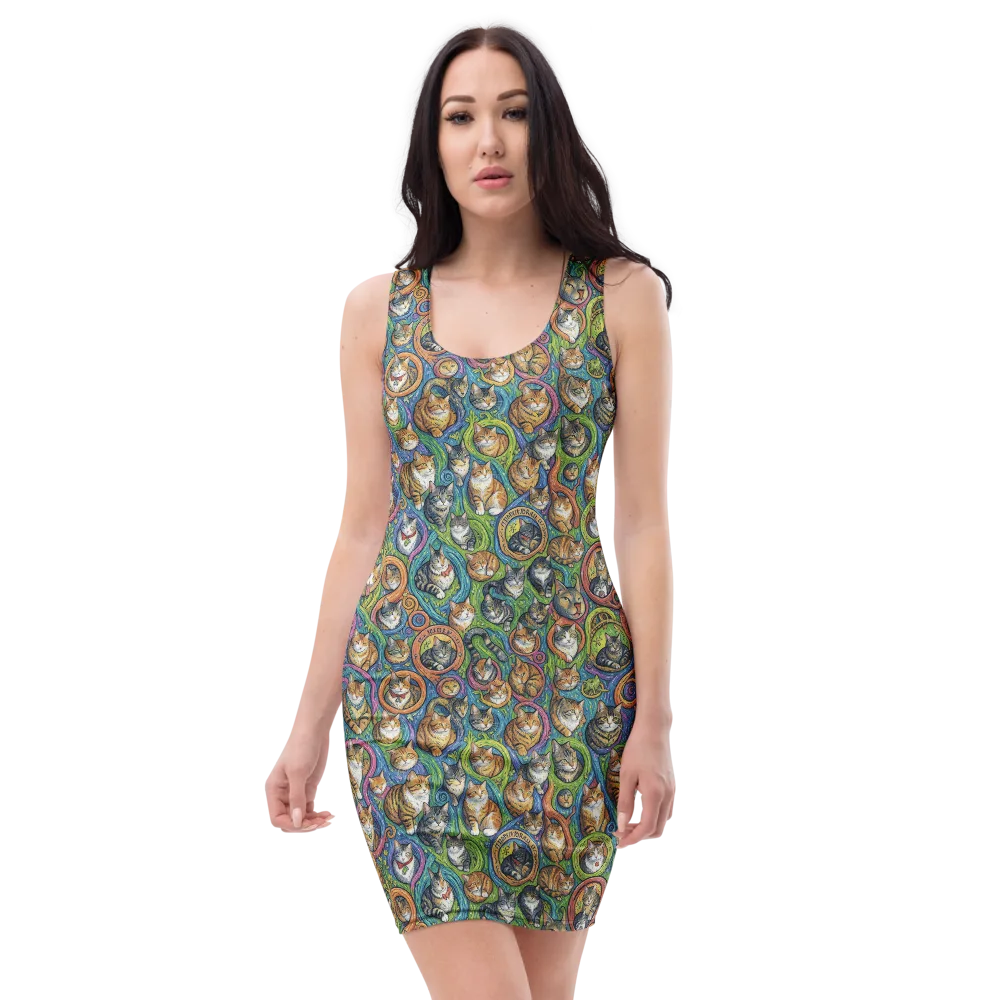 Cathedral of Cats on Bodycon Dress — Front