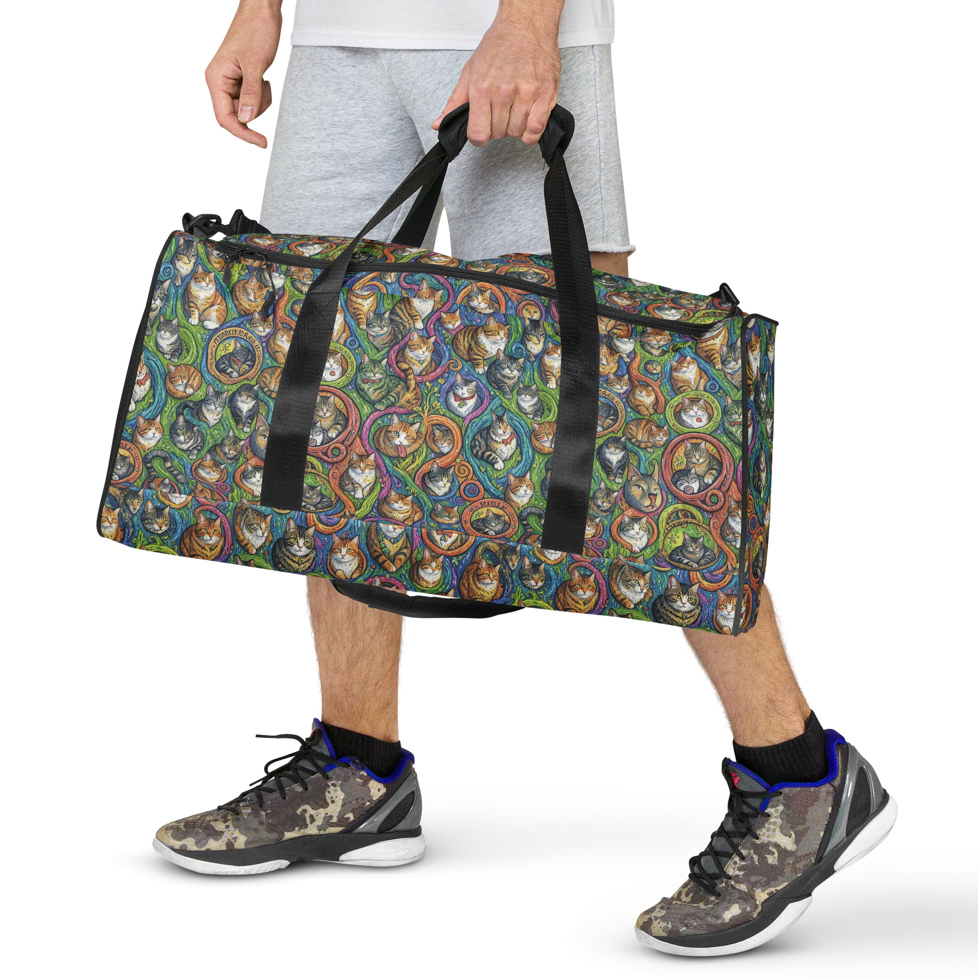 Cathedral of Cats on Duffle Bag — Front