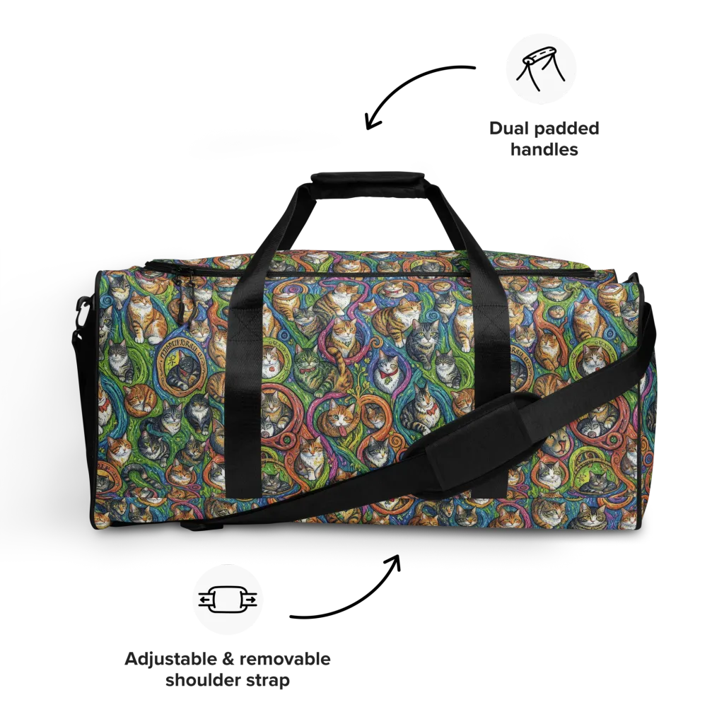 Cathedral of Cats on Duffle Bag — Front