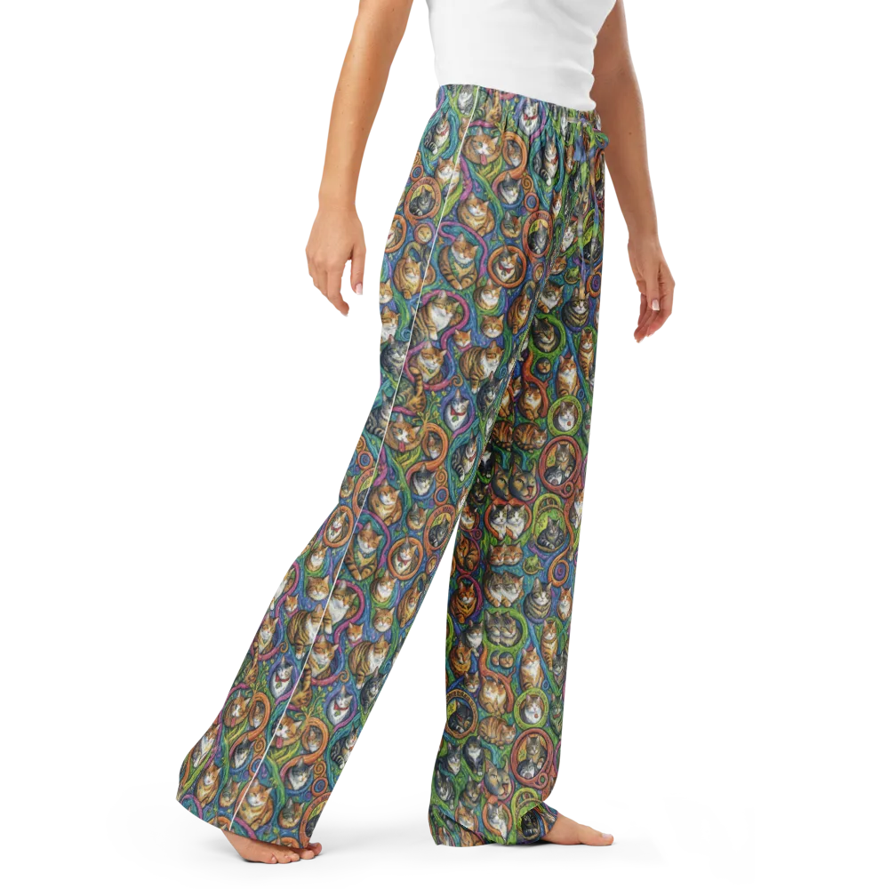Cathedral of Cats on Women's Pajama Pants — Right Front