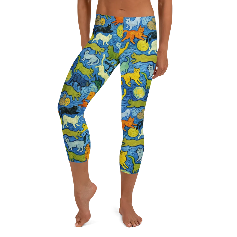 Whisker Waves on Capri Leggings — Front