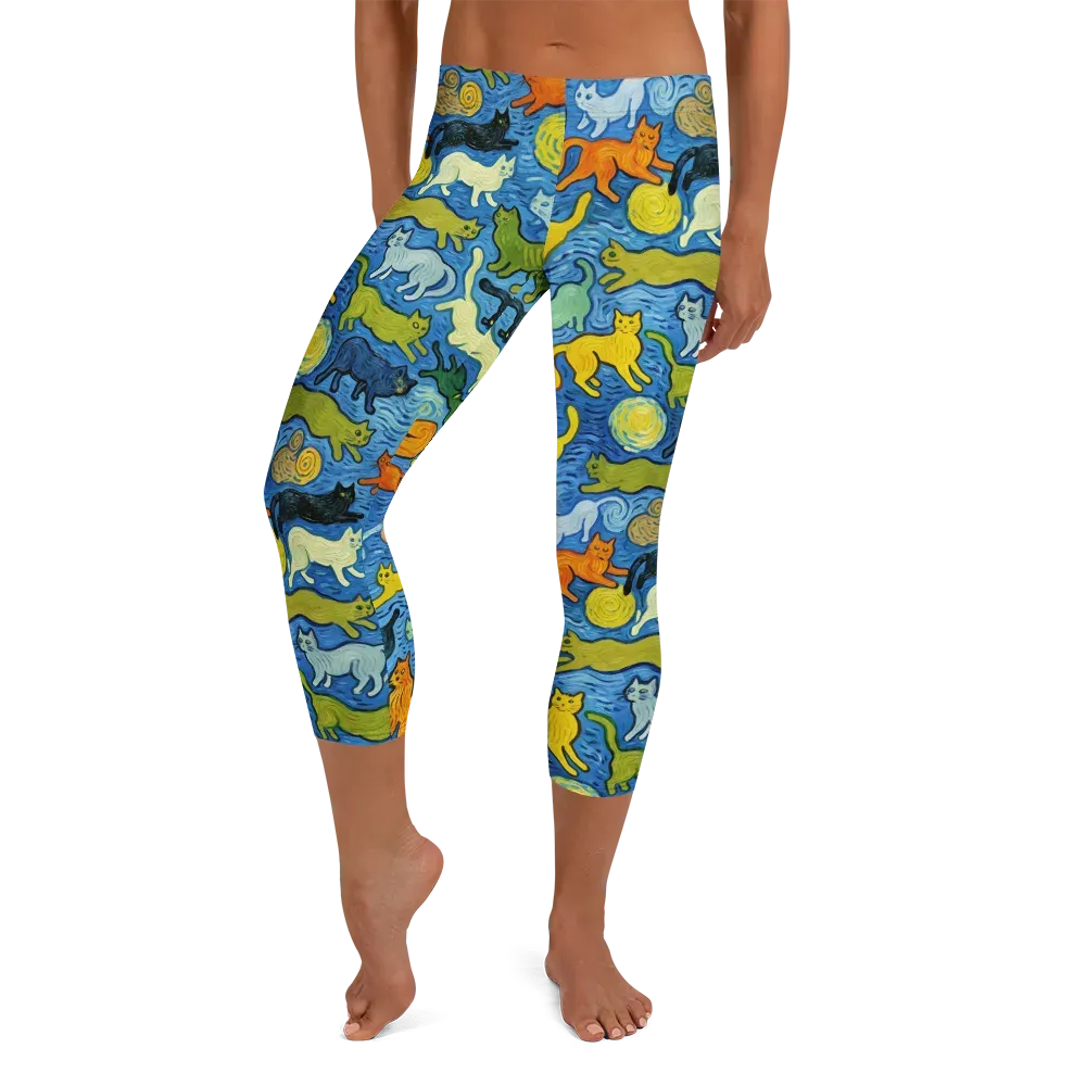 Whisker Waves on Capri Leggings — Front