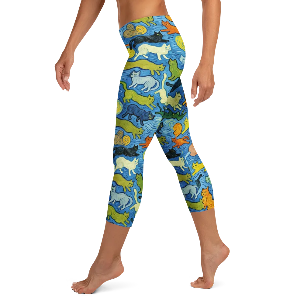 Whisker Waves on Capri Leggings — Left