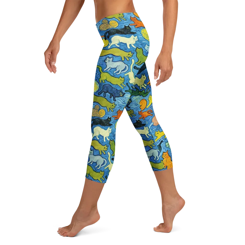 Whisker Waves on Capri Leggings — Left