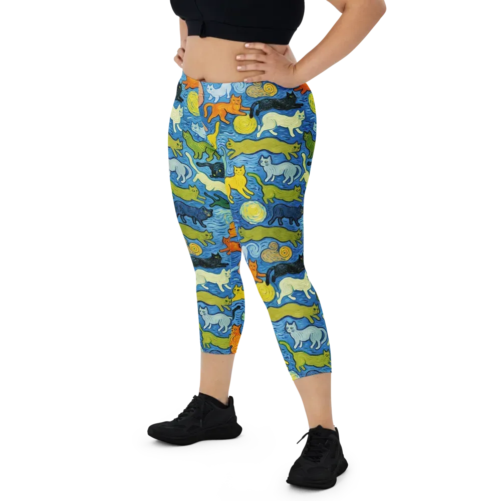 Whisker Waves on Capri Leggings — Front