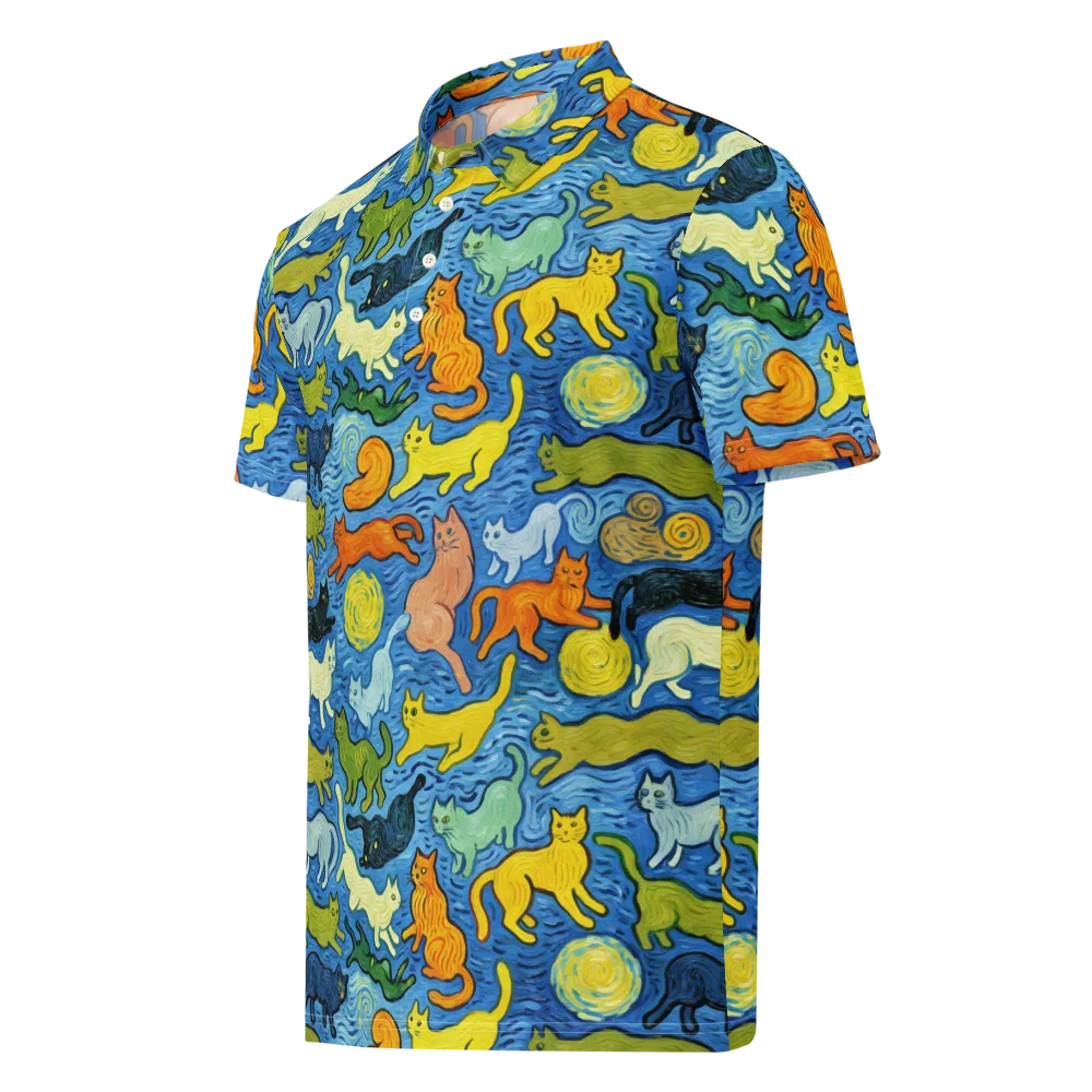 Whisker Waves on Men's Slim Fit Polo Shirt — Left Front