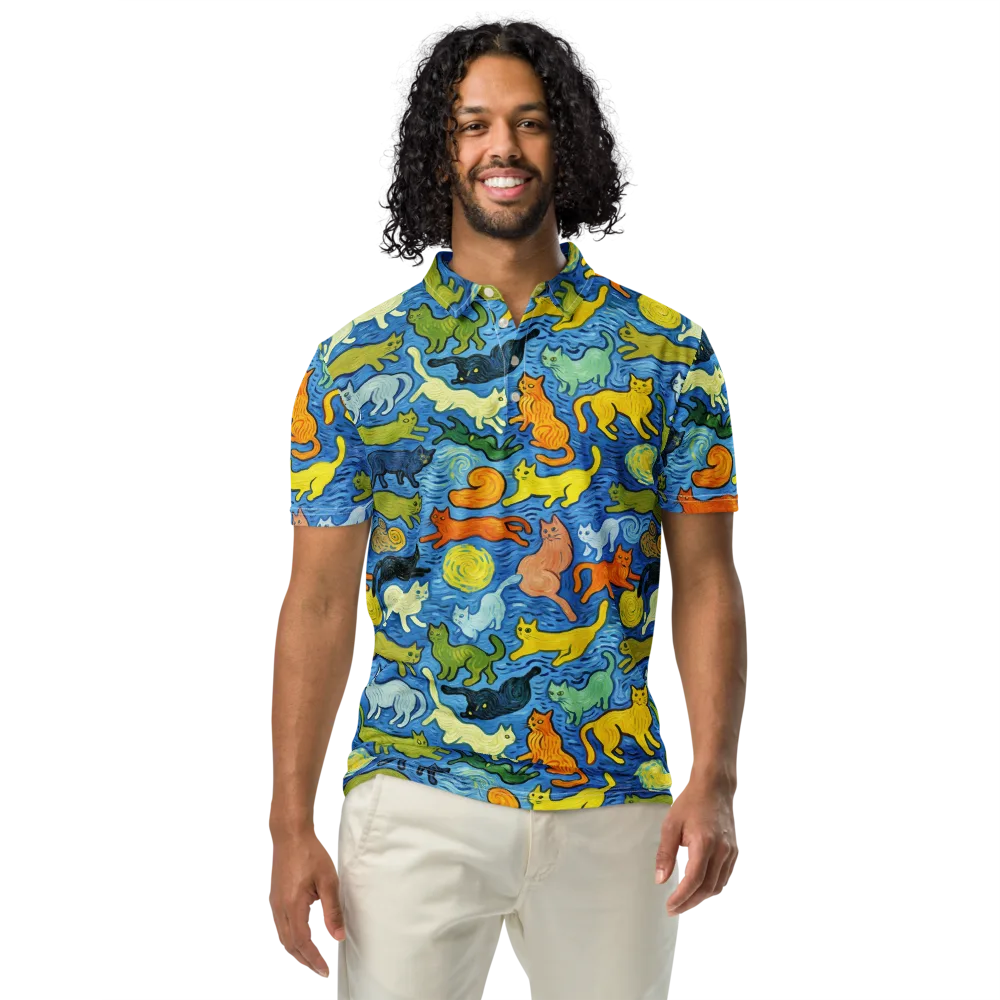 Whisker Waves on Men's Slim Fit Polo Shirt — Front