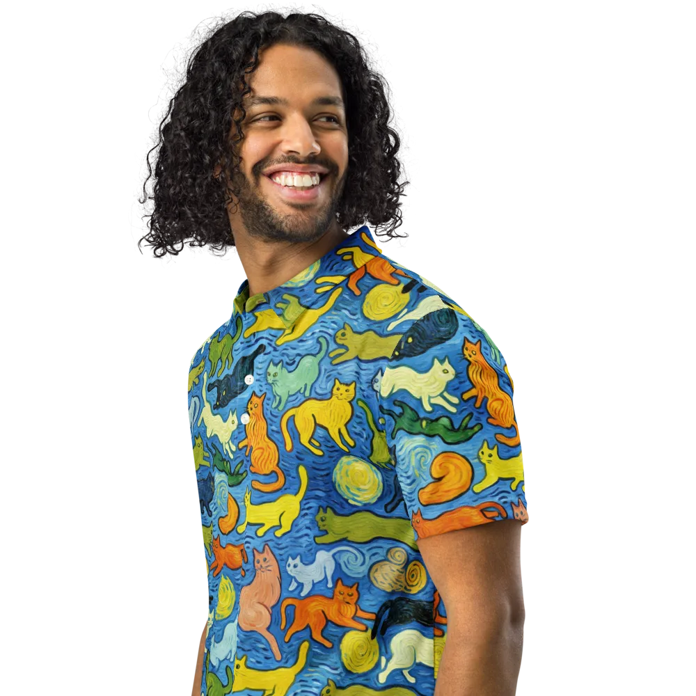 Whisker Waves on Men's Slim Fit Polo Shirt — Left Front