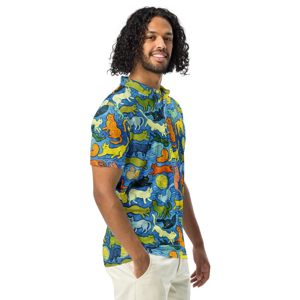 Whisker Waves on Men's Slim Fit Polo Shirt — Right Front