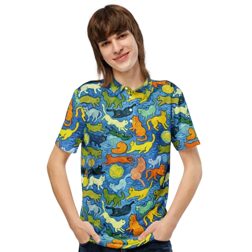 Whisker Waves on a Men's Slim Fit Polo Shirt