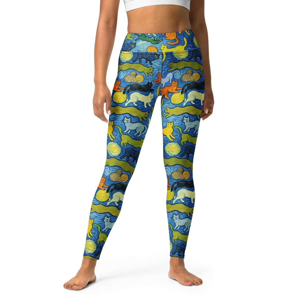 Whisker Waves on Yoga Leggings — Front