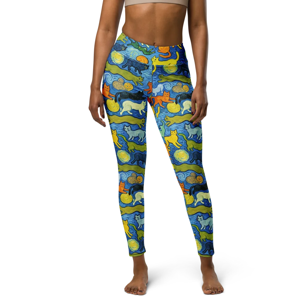 Whisker Waves on Yoga Leggings — Front