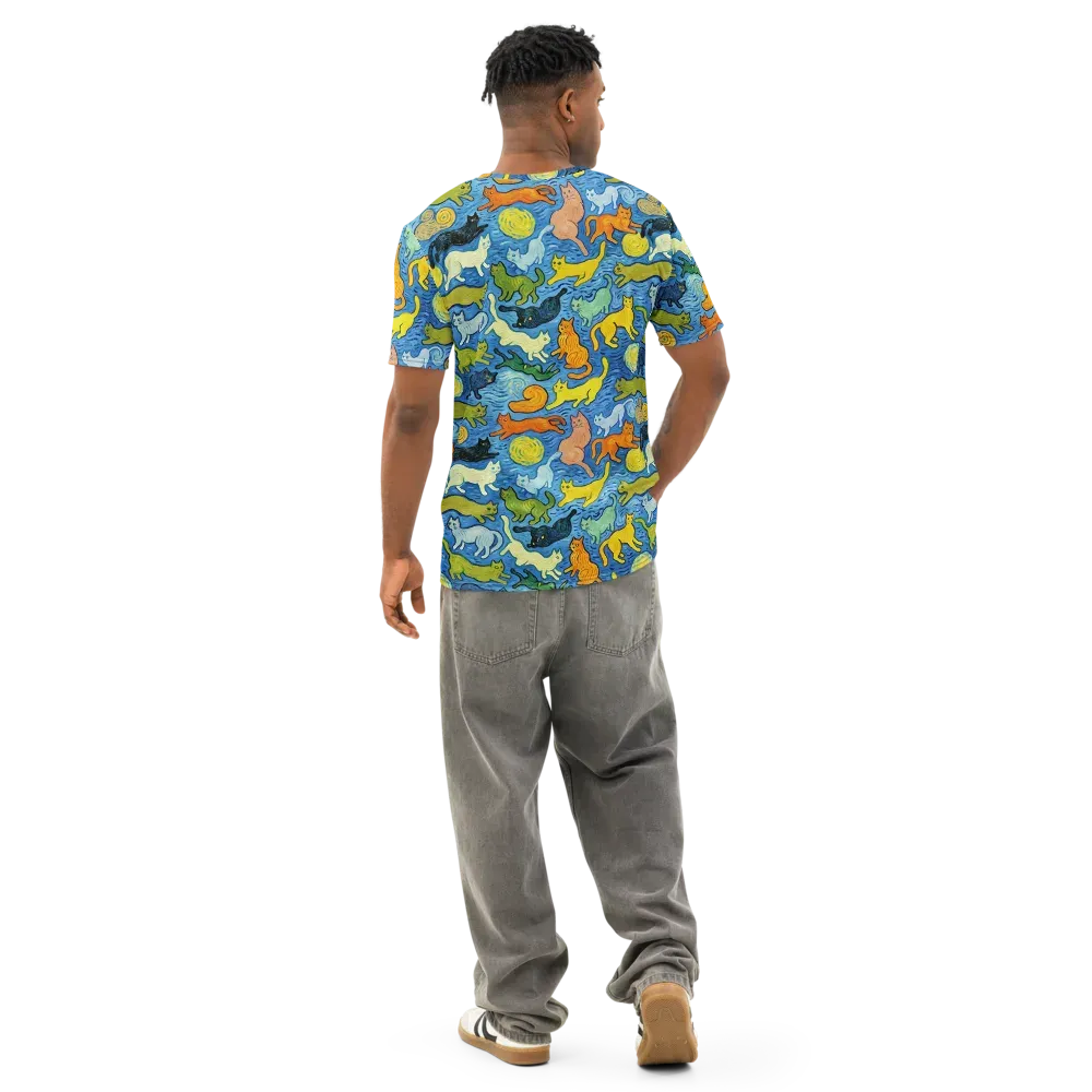 Whisker Waves on Men's Cotton Crew Neck T-Shirt — Back