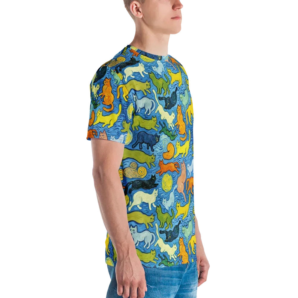 Whisker Waves on Men's Crew Neck T-Shirt — Right