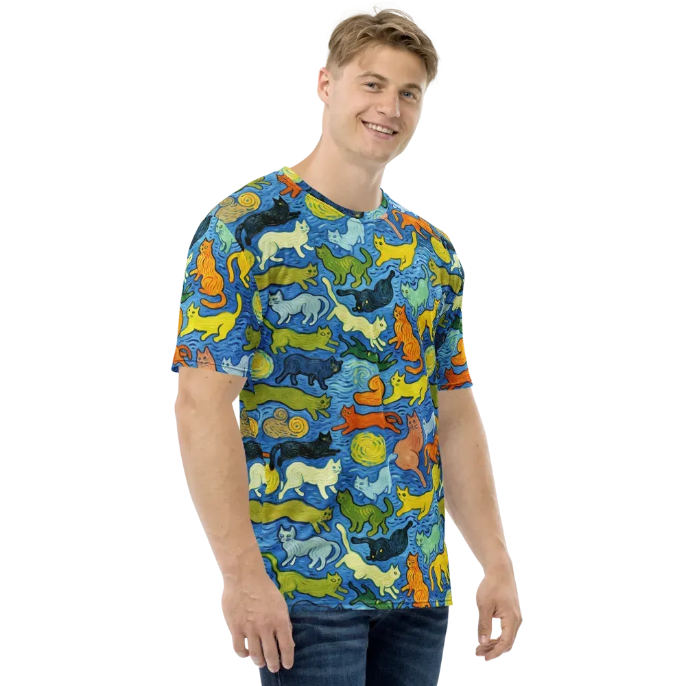Whisker Waves on Men's Crew Neck T-Shirt — Right
