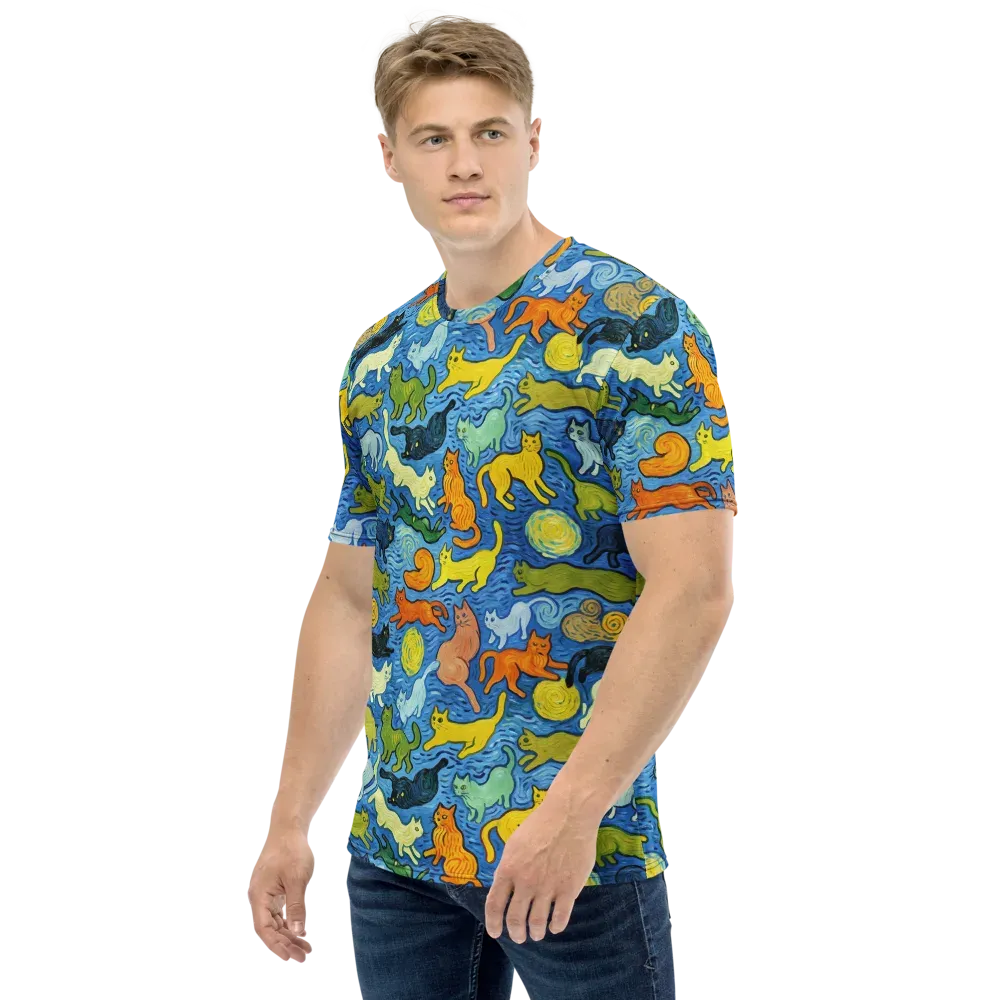 Whisker Waves on Men's Crew Neck T-Shirt — Left