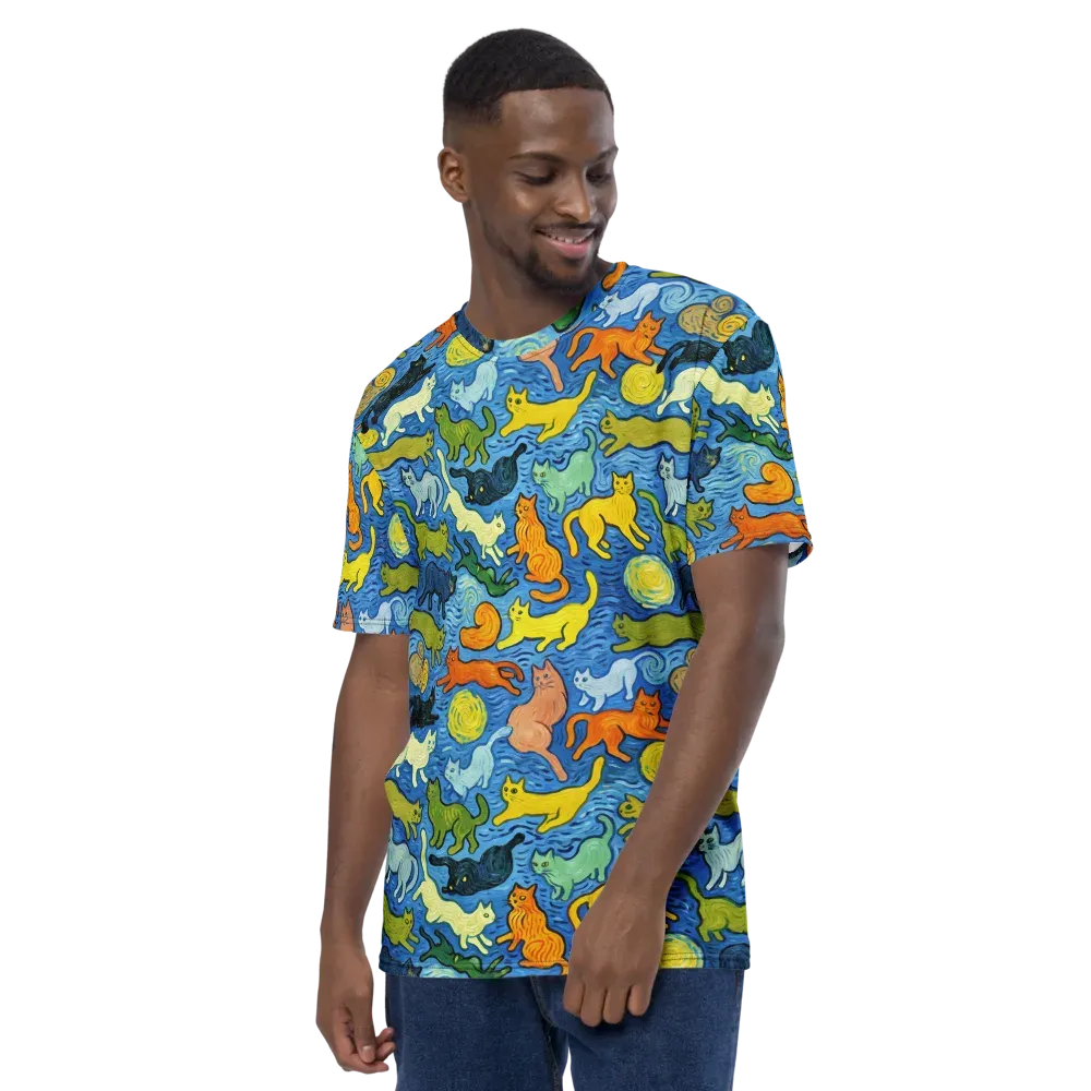 Whisker Waves on Men's Crew Neck T-Shirt — Left