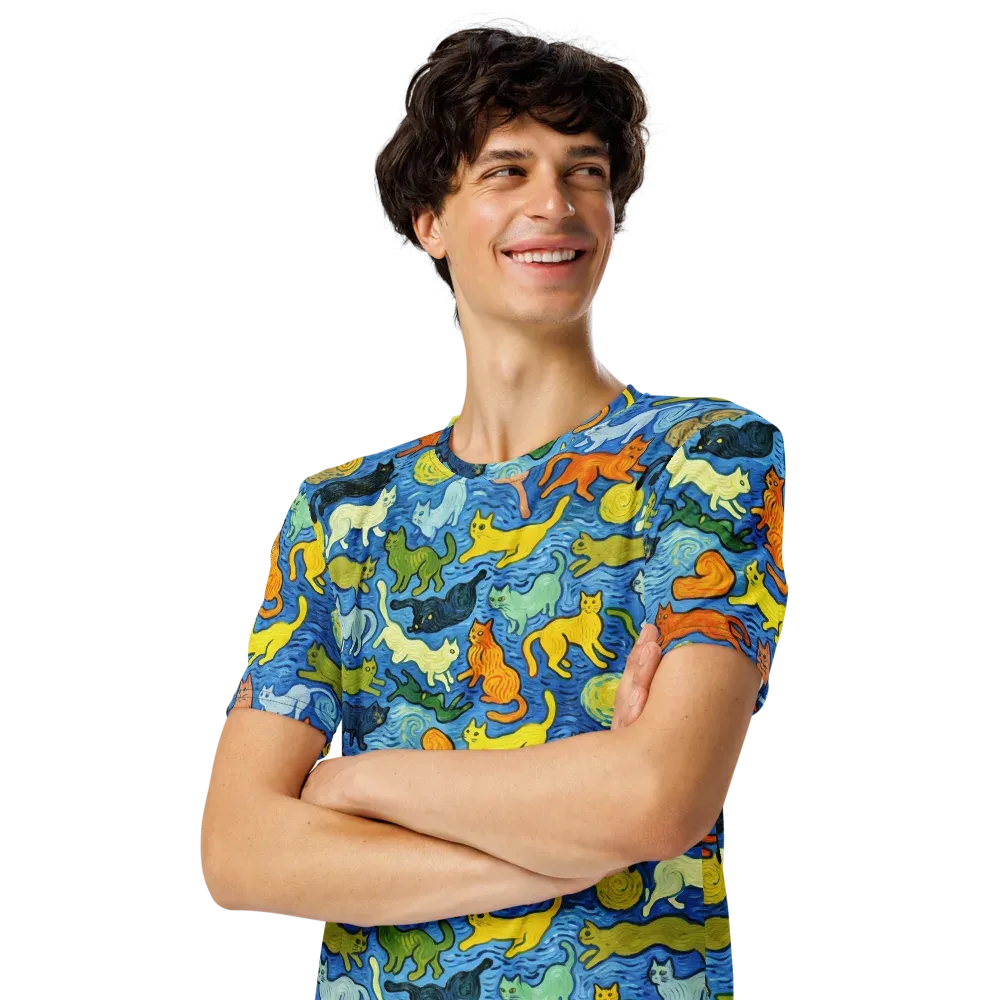 Whisker Waves on Men's Crew Neck T-Shirt — Left Front
