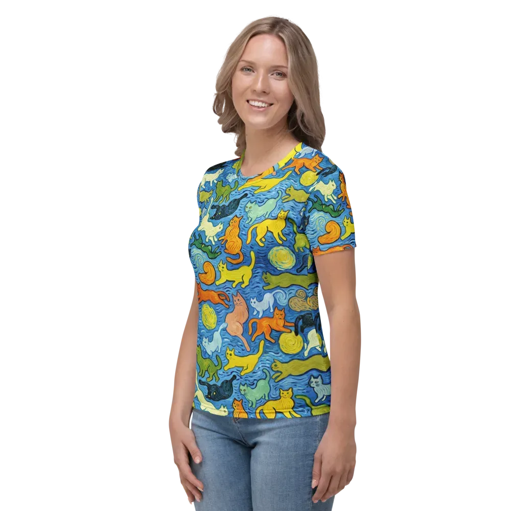 Whisker Waves on Women's Crew Neck T-Shirt — Left