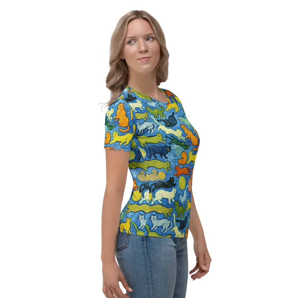 Whisker Waves on Women's Crew Neck T-Shirt — Right