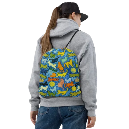 Whisker Waves on a Drawstring Bag