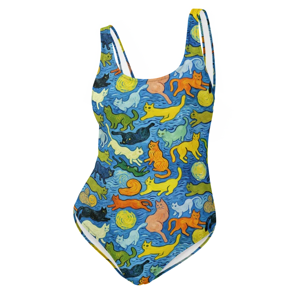 Whisker Waves on One-Piece Swimsuit — Front