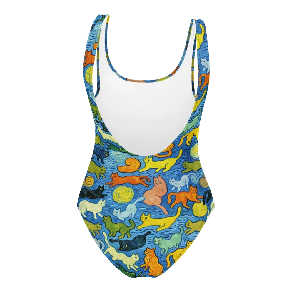 Whisker Waves on One-Piece Swimsuit — Back