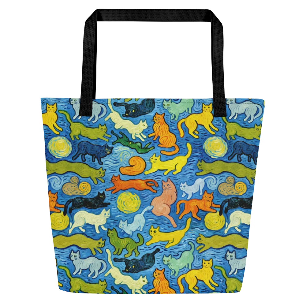 Whisker Waves on Large Tote Bag W/ Pocket — Front