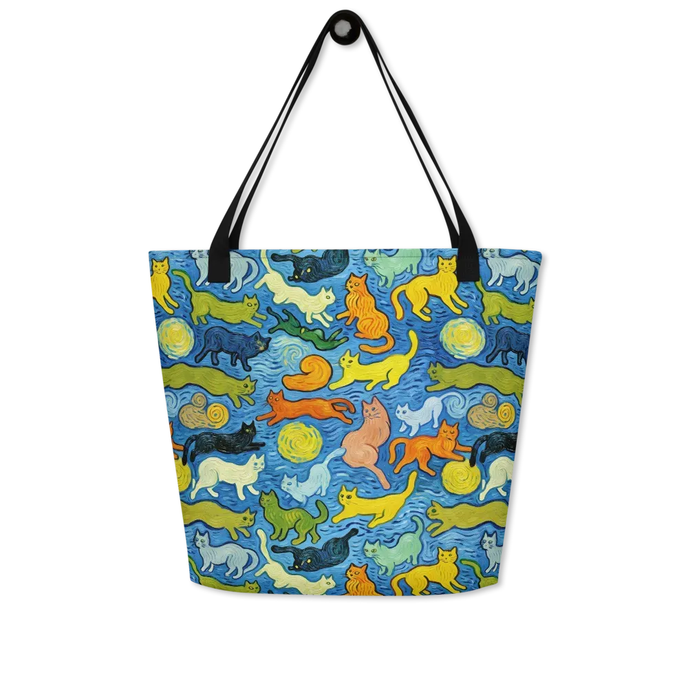 Whisker Waves on Large Tote Bag W/ Pocket — Front