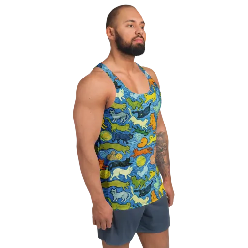 Whisker Waves on a Men's Tank Top