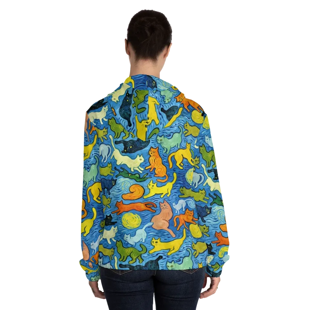 Whisker Waves on Women's Full-Zip Hoodie — Back On Person