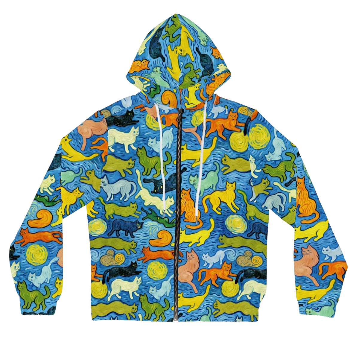 Whisker Waves on Women's Full-Zip Hoodie — Front