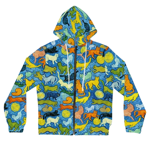 Whisker Waves on a Women's Full-Zip Hoodie