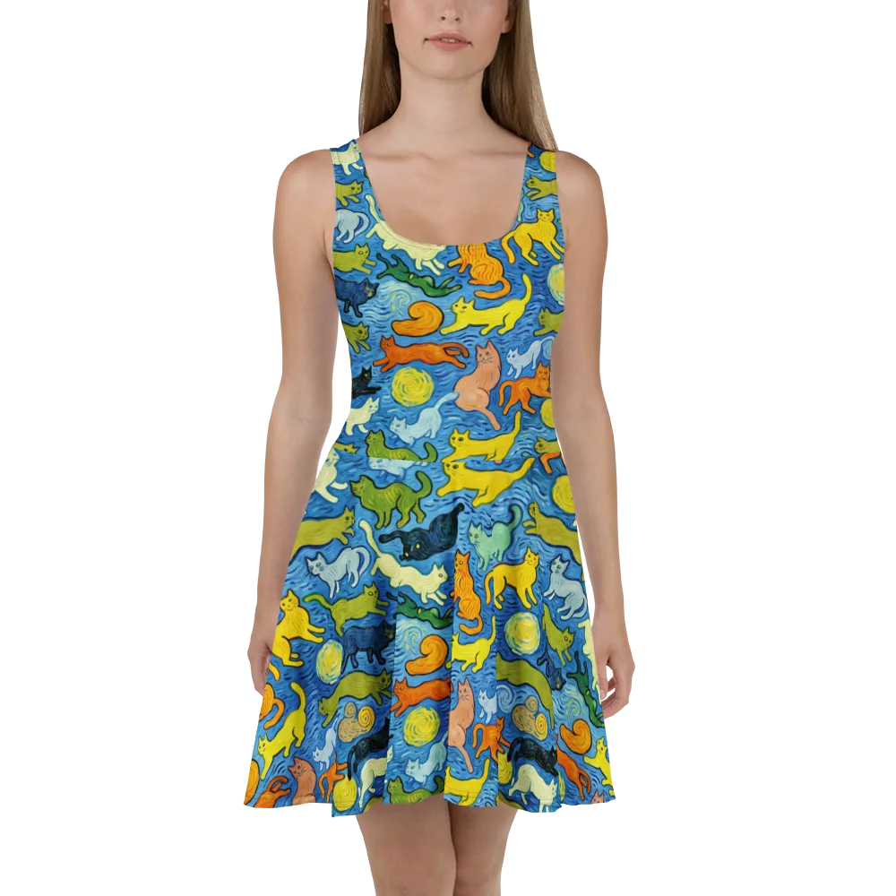 Whisker Waves on Skater Dress — Front