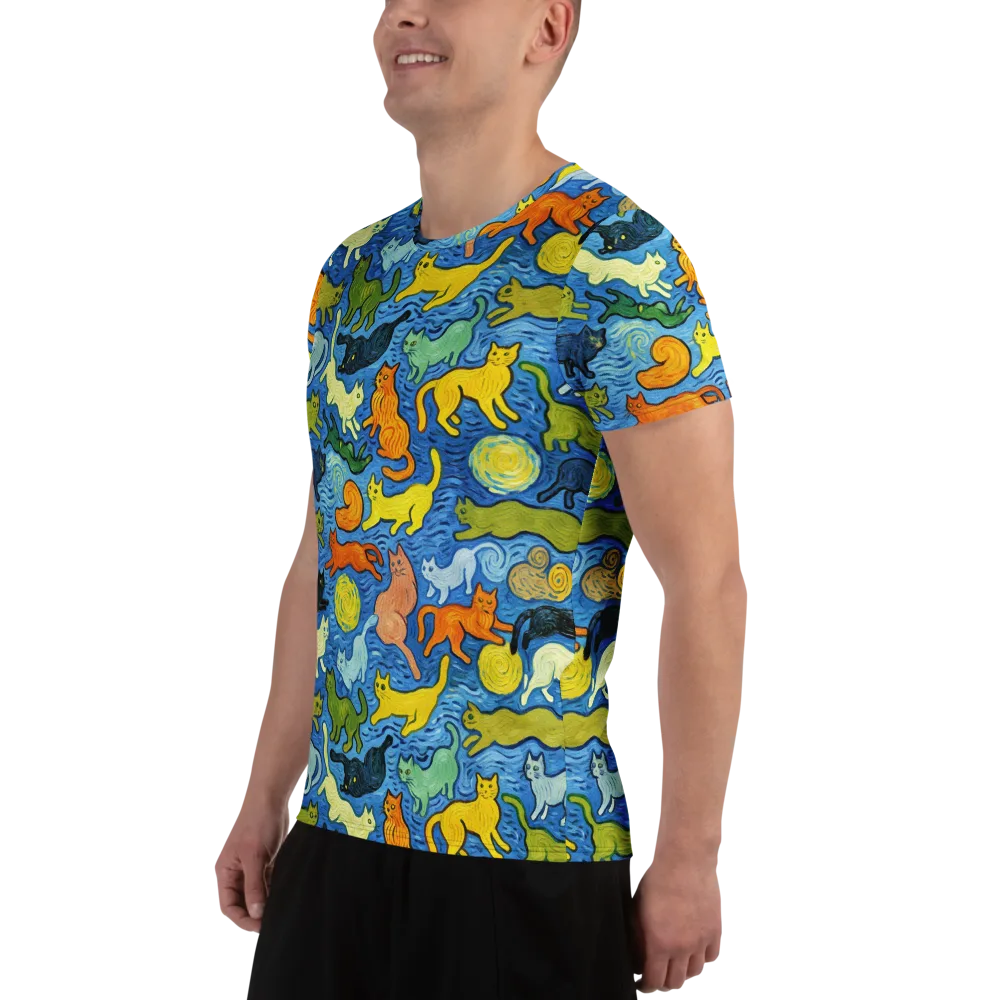 Whisker Waves on Men's Athletic T-Shirt — Left