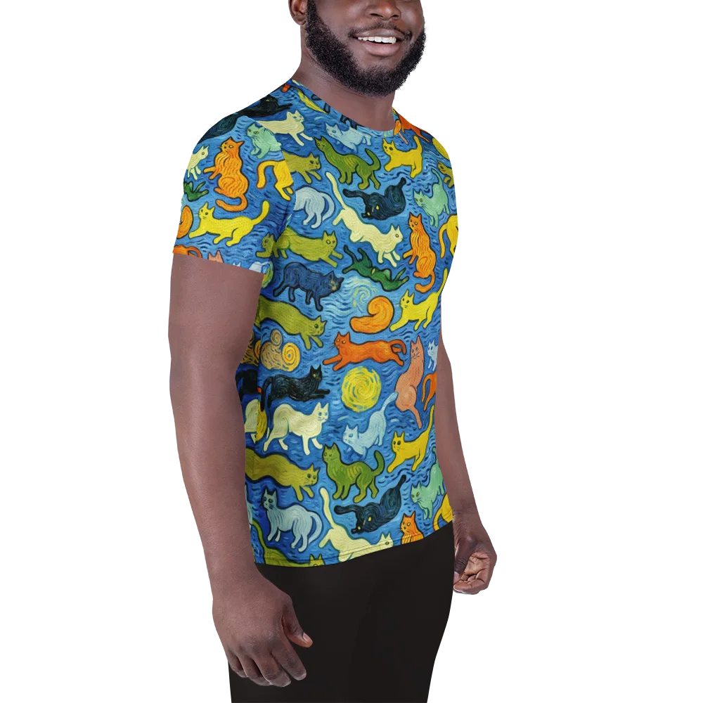 Whisker Waves on Men's Athletic T-Shirt — Right