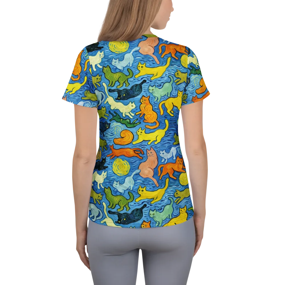 Whisker Waves on Women's Athletic T-Shirt — Back
