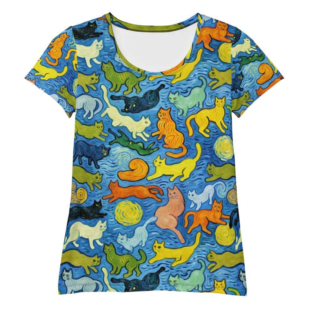 Whisker Waves on Women's Athletic T-Shirt — Front