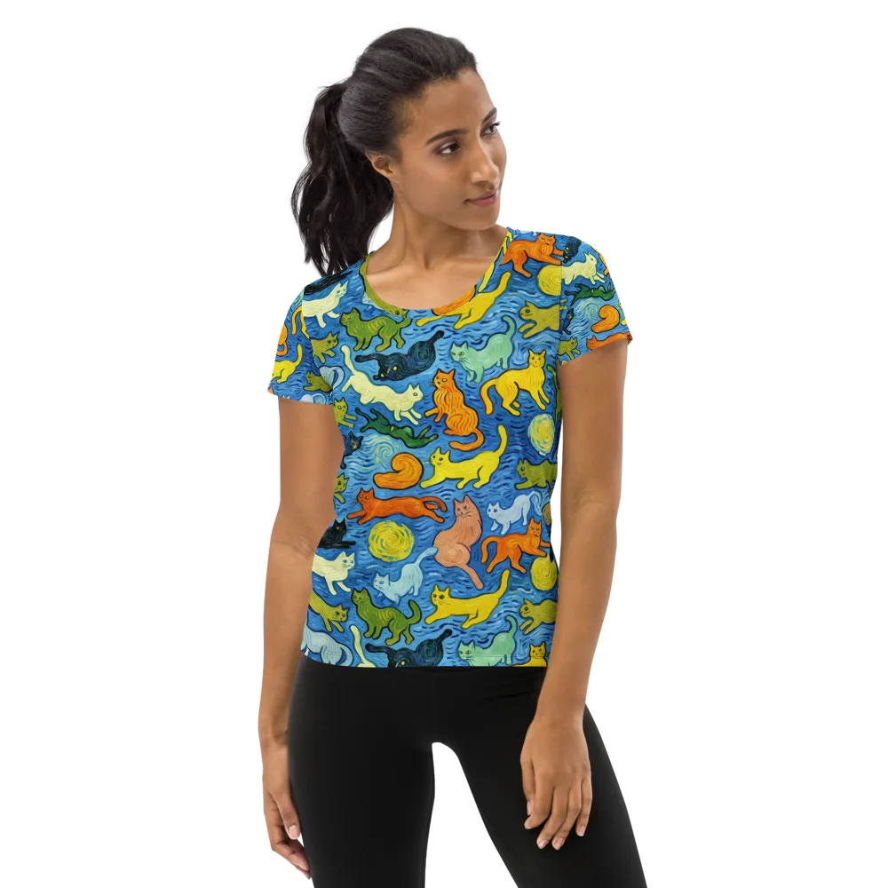 Whisker Waves on Women's Athletic T-Shirt — Front