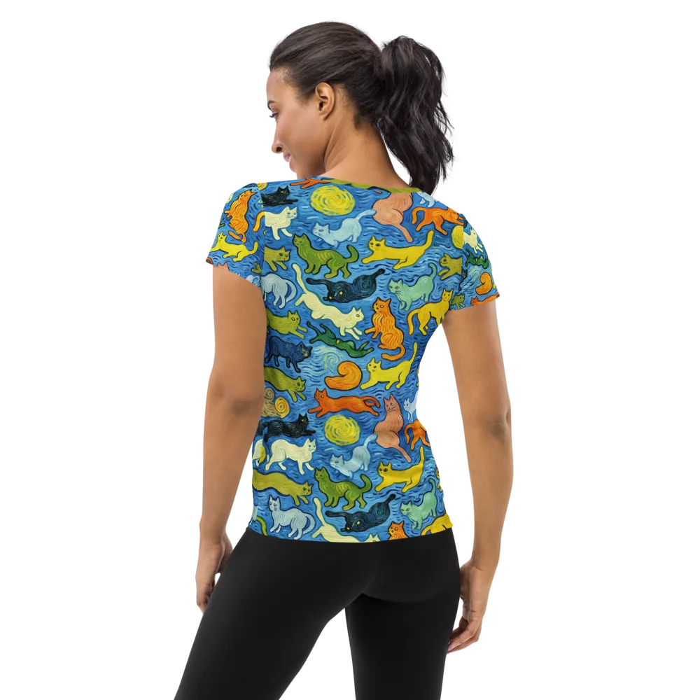 Whisker Waves on Women's Athletic T-Shirt — Back