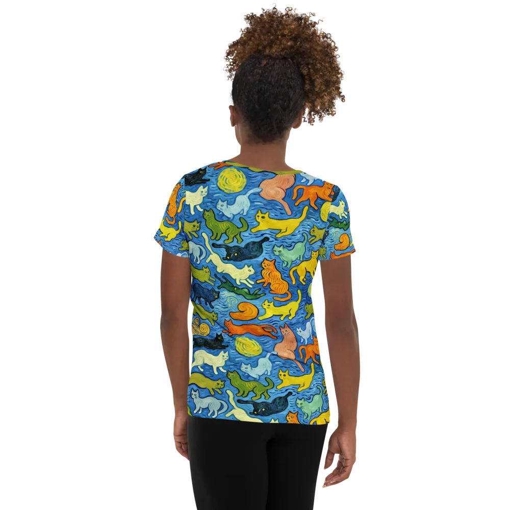 Whisker Waves on Women's Athletic T-Shirt — Back