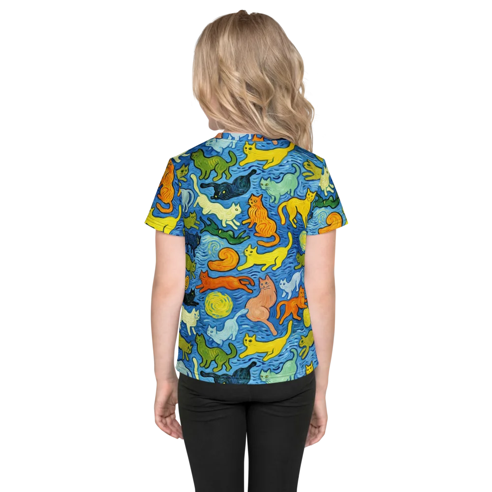 Whisker Waves on Kids Crew Neck T-Shirt — Back