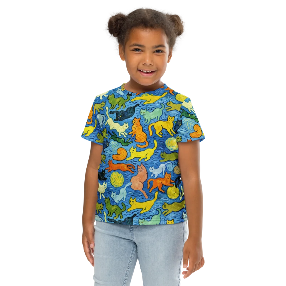Whisker Waves on Kids Crew Neck T-Shirt — Front