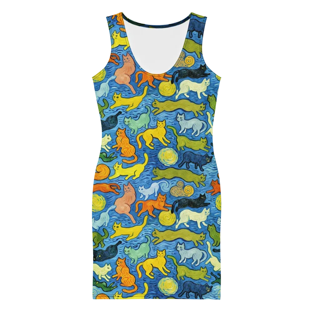 Whisker Waves on Bodycon Dress — Front