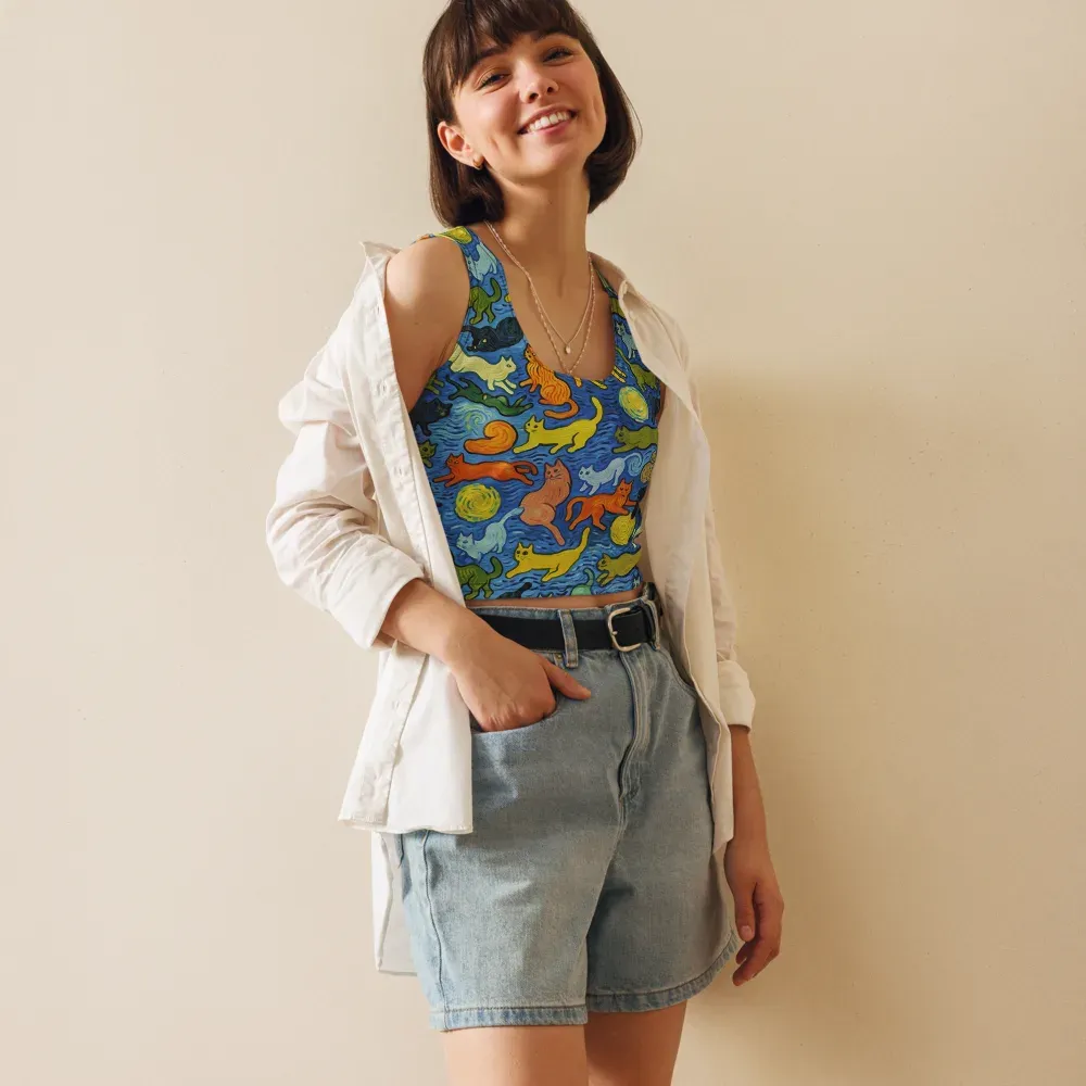 Whisker Waves on Crop Top — Front
