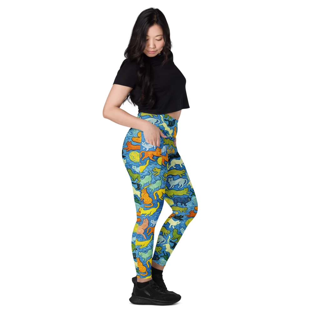 Whisker Waves on Leggings with Pockets — Right