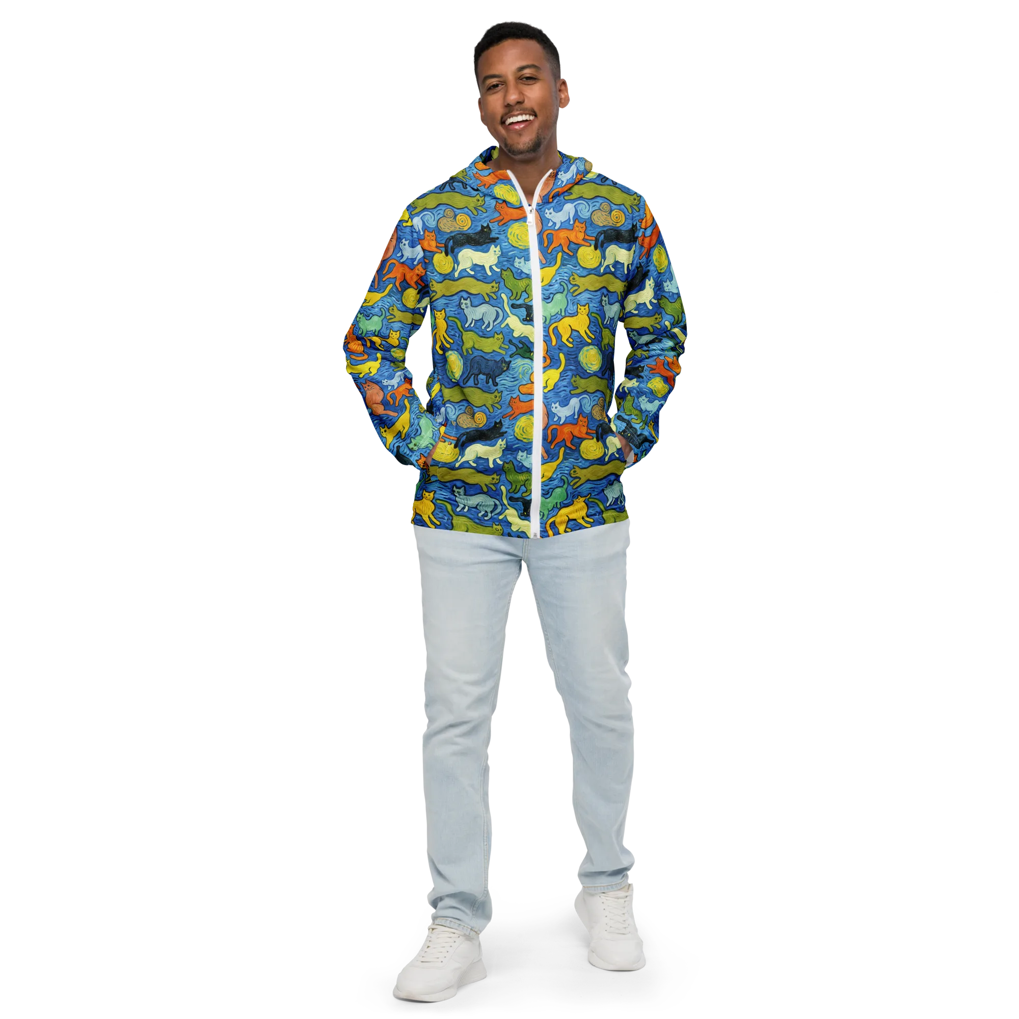 Whisker Waves on Men's Windbreaker — Front